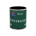 Pittsburgh Highway Sign Mug (11oz/15oz) – Route 376 East Vintage Road Sign Coffee Cup