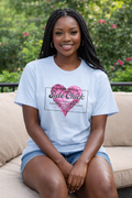 Side Chick Heart T-Shirt — Pink Watercolor Graphic Tee